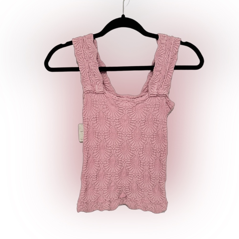 Free People Pink Textured Tank Top